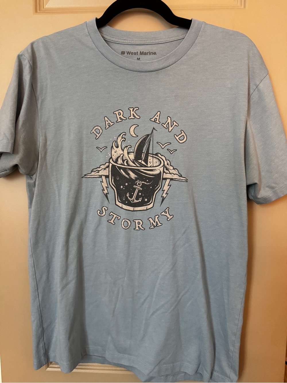 West Marine Light Blue 'Dark and Stormy' Graphic Short-Sleeve Tee